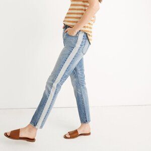 Madewell The High Rise Slim Boyjean Blue - Tuxedo Stripe